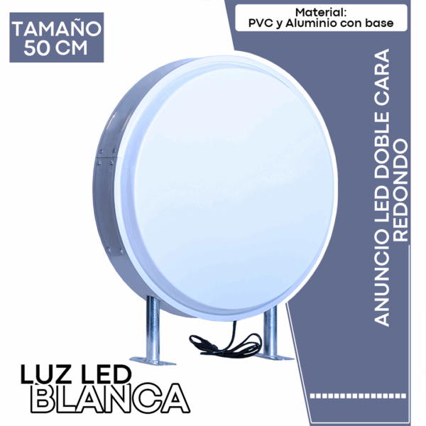 LETRERO LED DOBLE CARA REDONDO 50 CM - Image 3