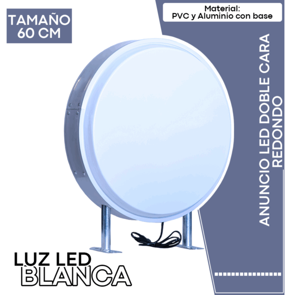 LETRERO LED DOBLE CARA REDONDO 60 CM - Image 3