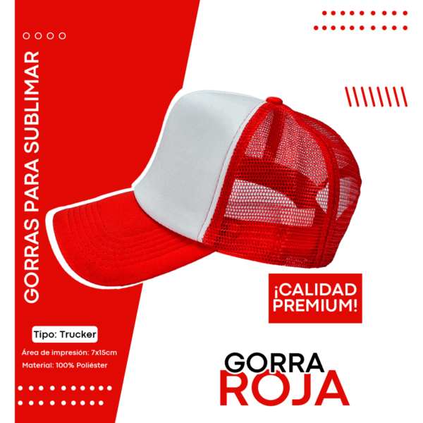 GORRA ROJA BLANCA PREMIUM - Image 3