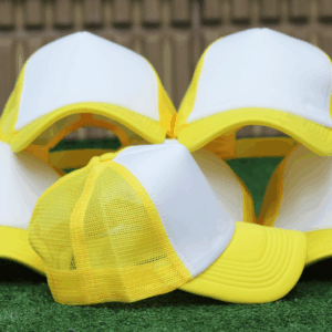 PAQ. 12 GORRAS AMARILLA/BLANCA PREMIUM