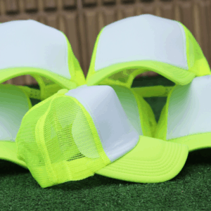 PAQ. 12 GORRAS AMARILLO NEON ECONÓMICA