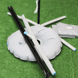 ESTRUCTURA BANDERA GOTA 4.5 CON BASE X Y CONTRAPESO