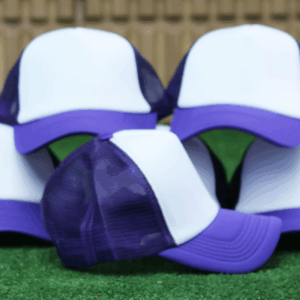 PAQ. 12 GORRAS MORADA CON BLANCO