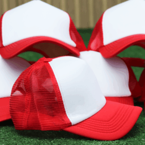 PAQ. 12 GORRAS ROJA BLANCA PREMIUM